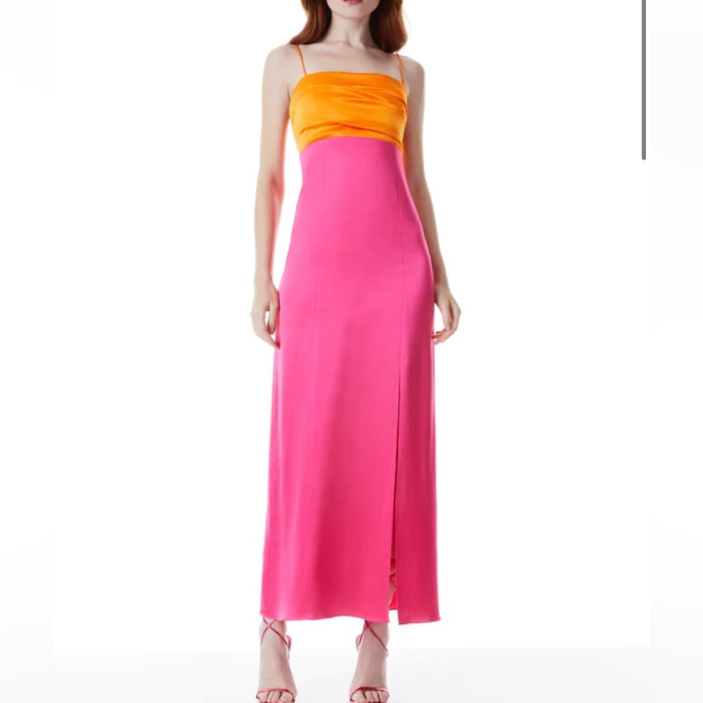 NWT Alice and Olivia Satin Maxi Dress